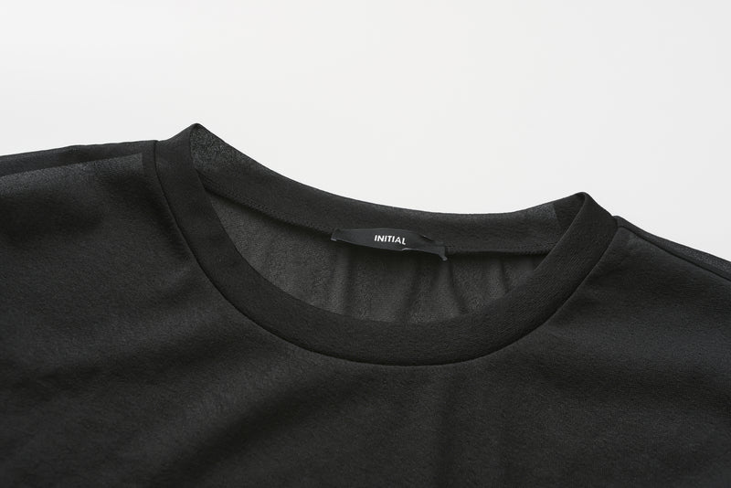 Mock-neck Sheer Top