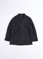 Embossed Fabric Double Breasted Blazer