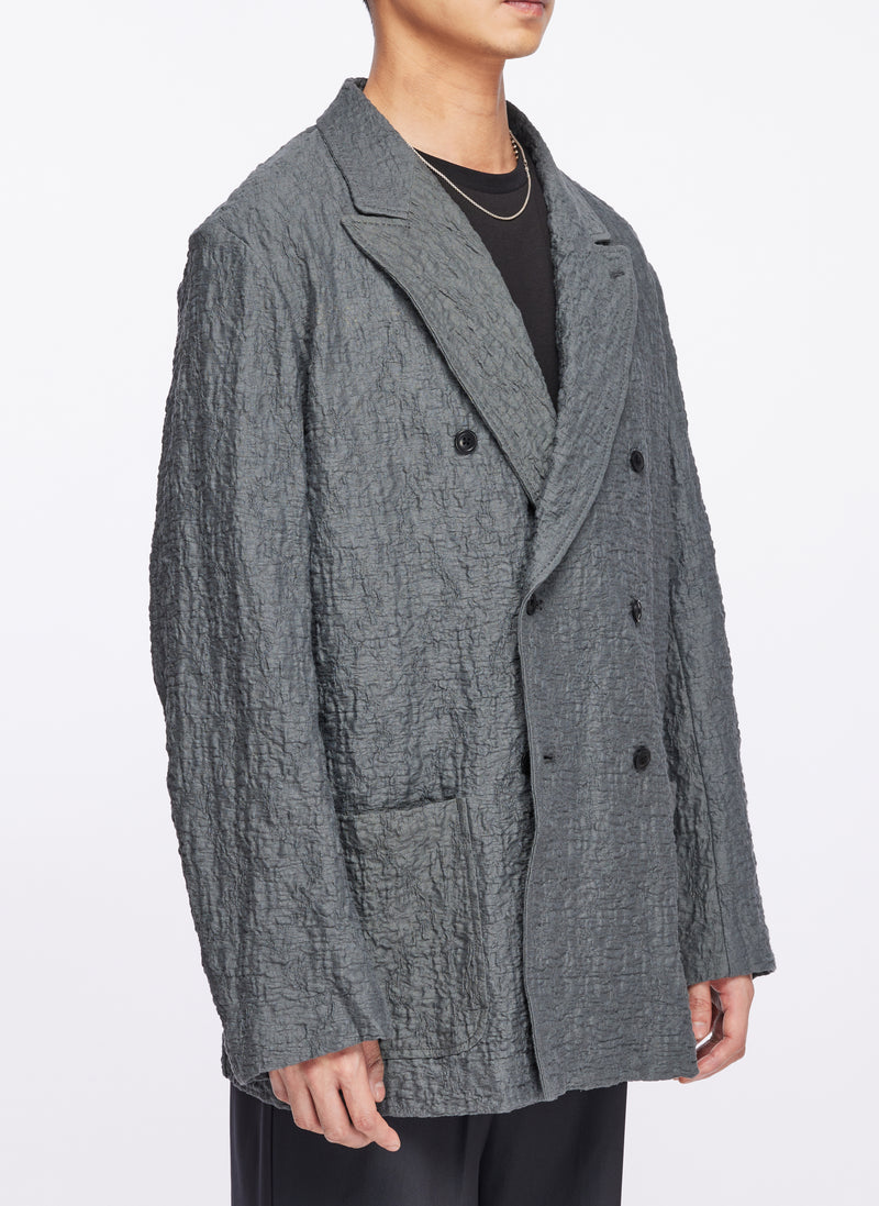 Imported Cotton Nylon Soft Double Breasted Blazer