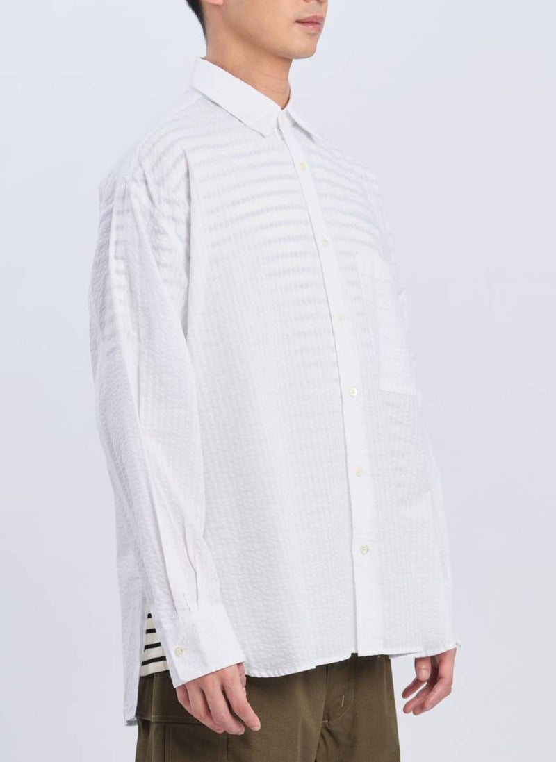 Cotton Seersuckers Classic Collar Shirt