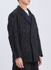 Embossed Fabric Double Breasted Blazer