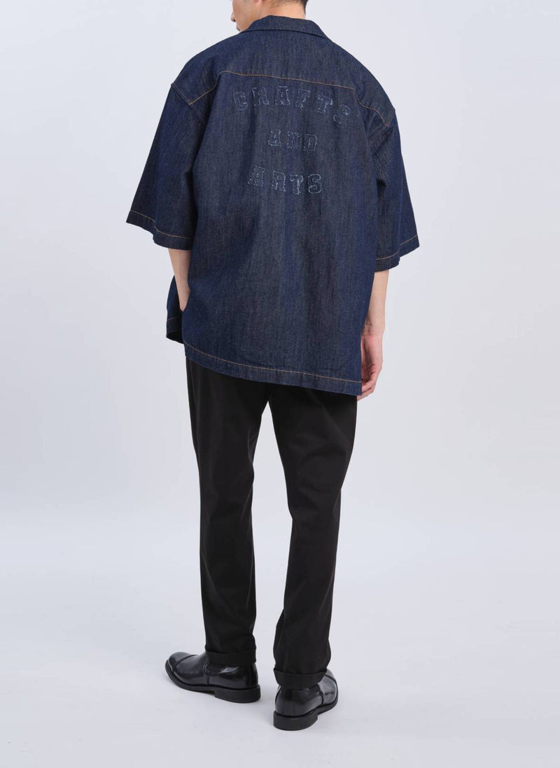 Indigo Cotton linen Denim Shirt Jacket