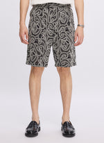 Cotton Embroidery Paisley Double Pleats Shorts