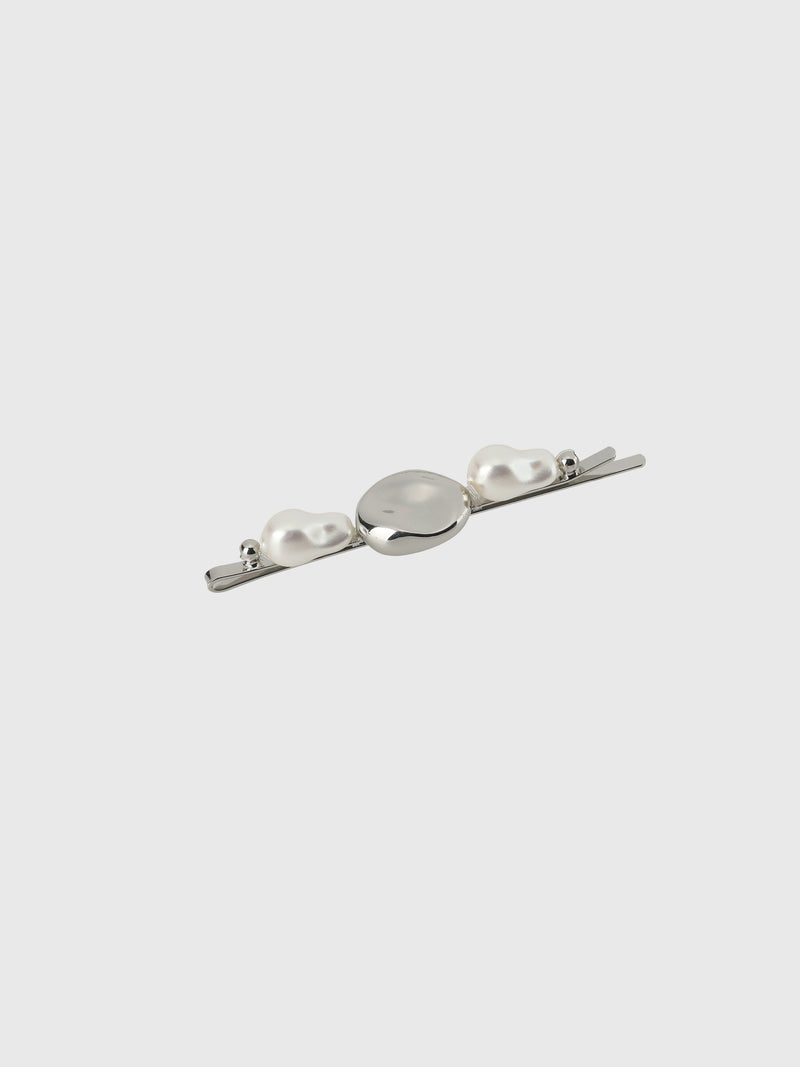 Glamour Distort Hairclip Set With Faux Pearl