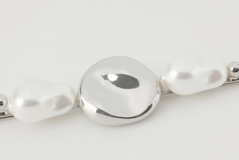 Glamour Distort Hairclip Set With Faux Pearl