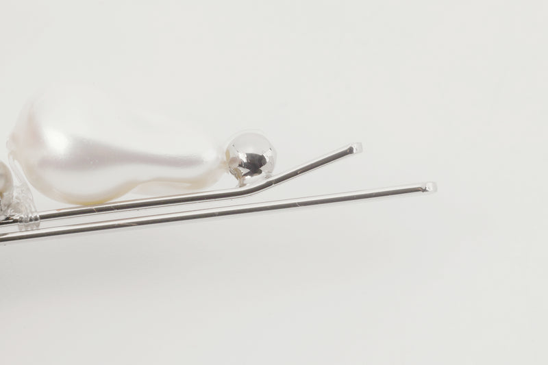 Glamour Distort Hairclip Set With Faux Pearl