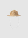 Raffia Straw Hat With Hat Chain