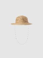 Raffia Straw Hat With Hat Chain