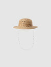 Raffia Straw Hat With Hat Chain